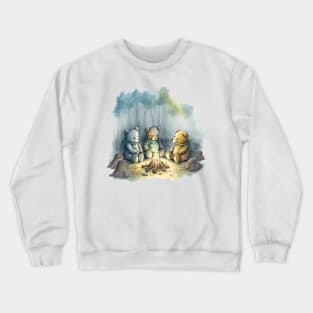 Teddy Bears Camping Watercolor Crewneck Sweatshirt